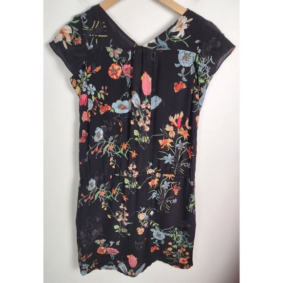 Rebecca Taylor Women's Sz. 2 100% Silk Floral Cinched Waist Dress - Picture 6 of 7